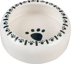 Kleintier-Futternapf DuvoPlus Futternapf Stone bunny paw S 100ml 8x8x3, 3cm weiss schwarz