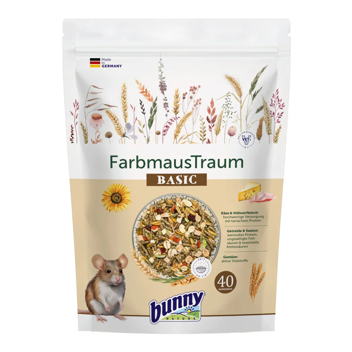 Bunny FarbmausTraum BASIC 500 g Alleinfutter für Farbmäuse