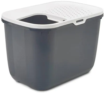Katzentoilette Hop In, 58.5 x 39 x H 39.5 cm, weiss-anthracite