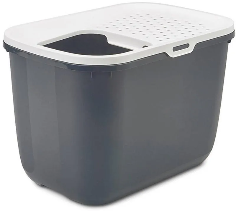 Katzentoilette Hop In, 58.5 x 39 x H 39.5 cm, weiss-anthracite