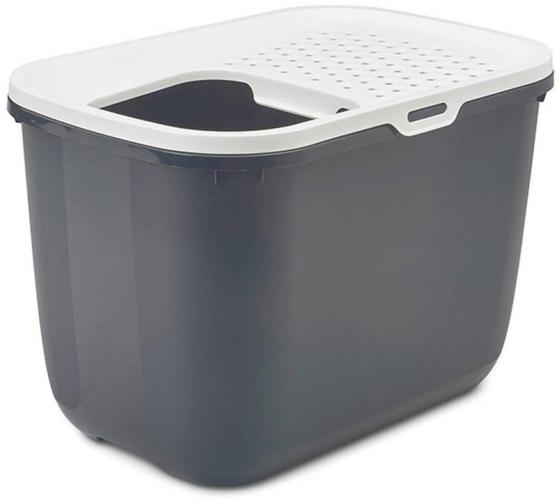 Katzentoilette Hop In, 58.5 x 39 x H 39.5 cm, weiss-anthracite