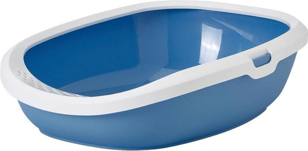 Katzentoilette Gizmo Large, 52 x 39.5 xH 15 cm, hellblau-weiss