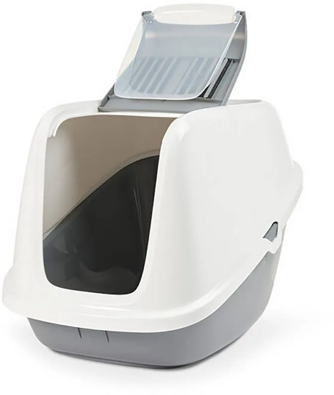 Katzentoilette Nestor Giant, weiss-grau