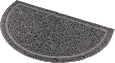 Vorleger halbrund PVC Katzentoilette anthrazit 59 × 34 cm