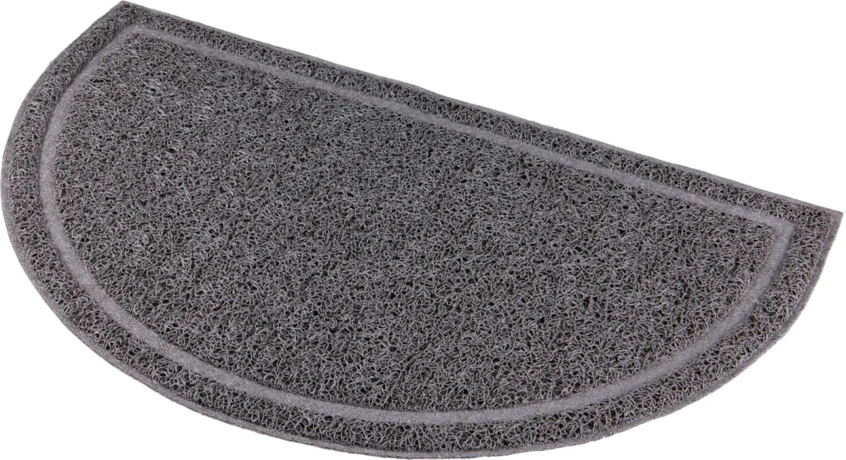 Vorleger halbrund PVC Katzentoilette anthrazit 59 × 34 cm