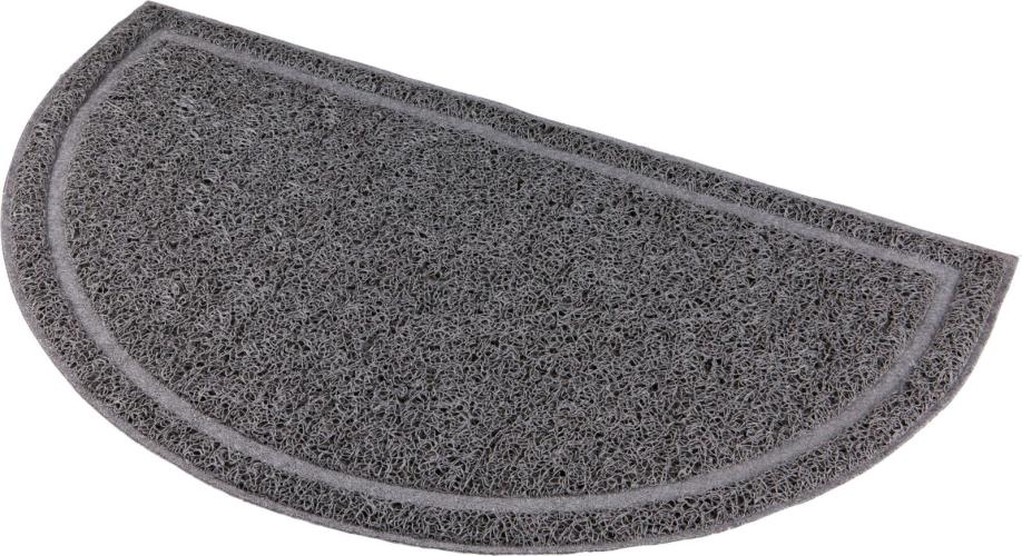 Vorleger halbrund PVC Katzentoilette anthrazit 59 × 34 cm