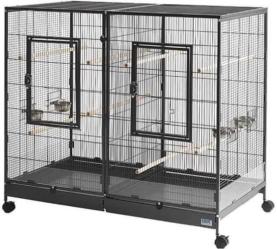 Vogelkäfig, schwarz – Savic Käfig Tasmania 120 – großer Kleintier- und