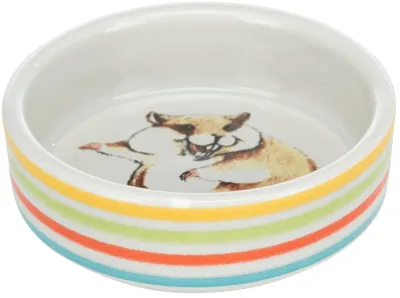 TRIXIE Keramiknapf für Hamster 80 ml Ø 8 cm Bunt/Creme