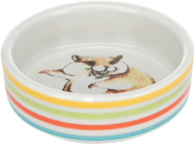 TRIXIE Keramiknapf für Hamster 80 ml Ø 8 cm Bunt/Creme