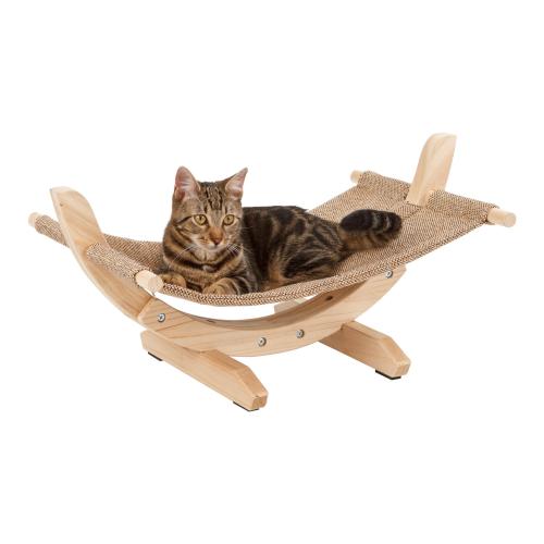 Heimtierzubehör Hängematte Siesta 2.0, braunm Holzgestell, 61x37x29cm – Kerbl