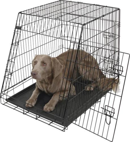 Transportbox Gittertransportbox, klappbar, schwarz, 107x74x85cm 2 Türen – Kerbl
