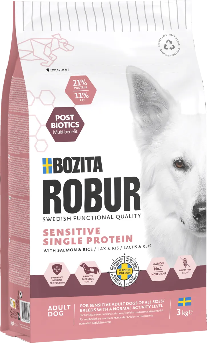 Bozita Robur Adult Sensitive Single Protein Salmon Hundefutter 11 kg