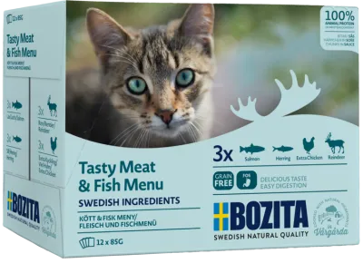 Bozita HiS Multibox Fleisch- & Fisch-Menü Katzenfutter 12x85 g