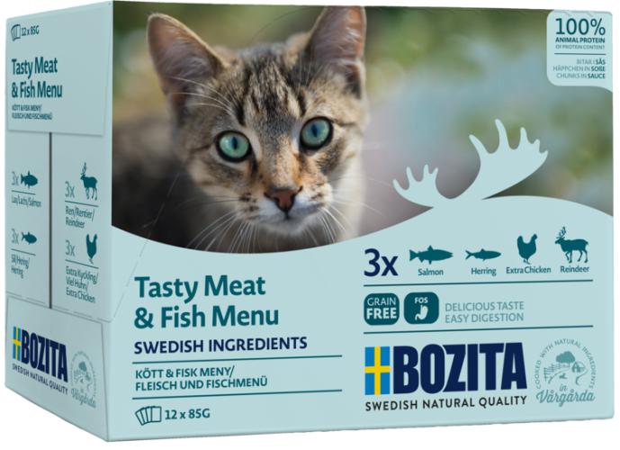 Bozita HiS Multibox Fleisch- & Fisch-Menü Katzenfutter 12x85 g