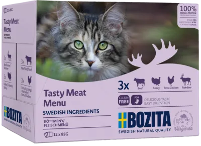 Bozita Pouch HiS Multibox Fleisch-Menü 12x85 g Katzenfutter