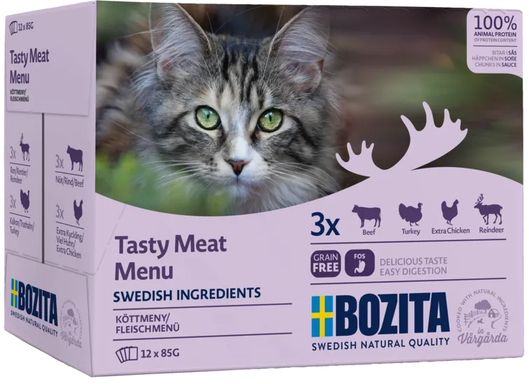 Bozita Pouch HiS Multibox Fleisch-Menü 12x85 g Katzenfutter