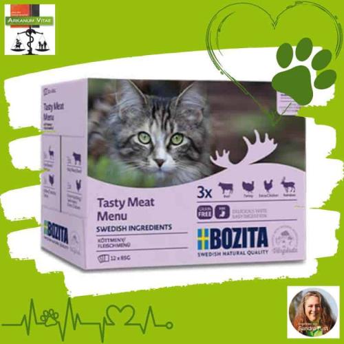Bozita Cat Häppchen in Sosse Multipack Fleisch Menu 12x85