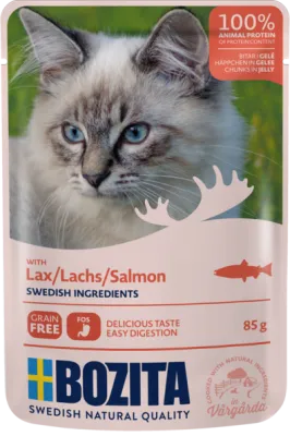 Bozita Pouch HiG Lachs, Cat, 85 G