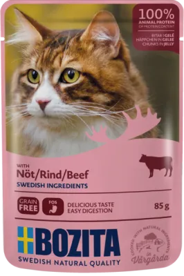 Bozita Pouch HiG Rind, Cat, 85 G