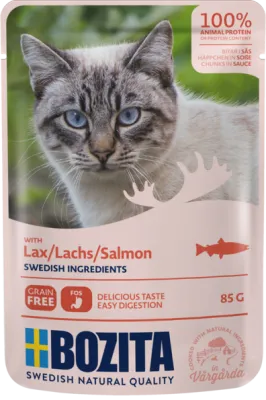 Bozita Häppchen in Sauce mit Lachs Katzen-Nassfutter 85 g