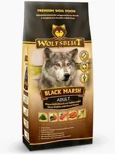Canine Adult Black Marsh - Wasserbüffel mit Süsskartoffel 12.5kg von Wolfblut ist Glutenfreies Alleinfutter für die Lebensphase Erwachsen