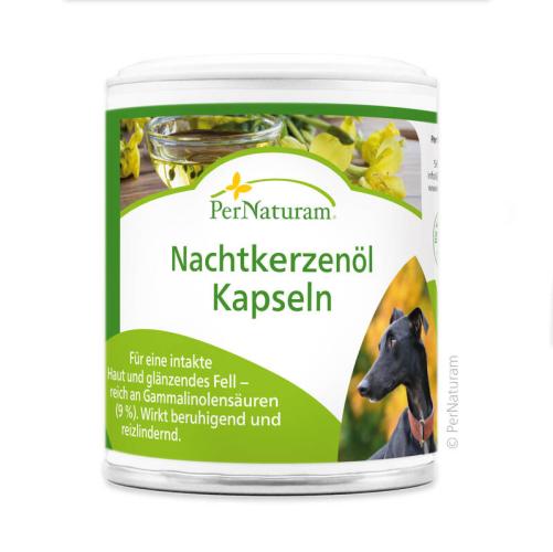 Ergänzungsfutter Hund Nachtkerzenöl-Kapseln für Hunde 100 Stück – PerNaturam