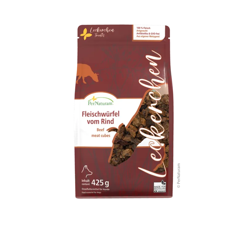 Hundesnack Fleischwürfel vom Rind 425 g – PerNaturam