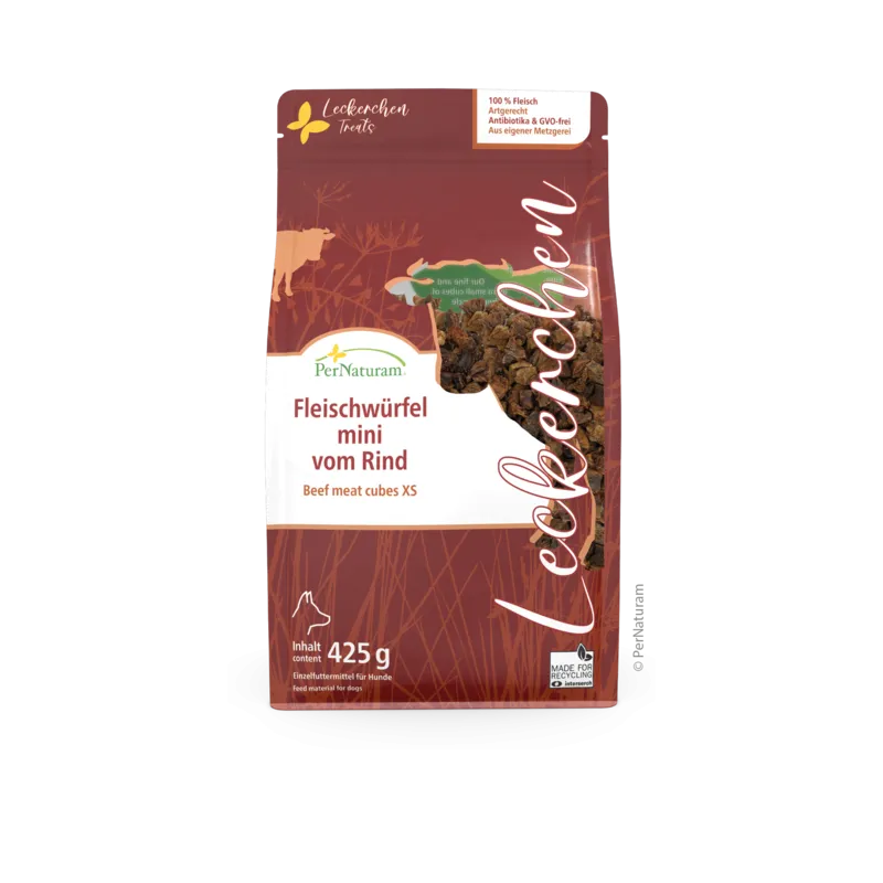 Hundesnack Fleischwürfel mini vom Rind 425 g – PerNaturam