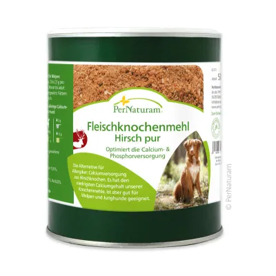 Ergänzungsfutter Hund Fleischknochenmehl Hirsch pur 500 g Hund – PerNaturam