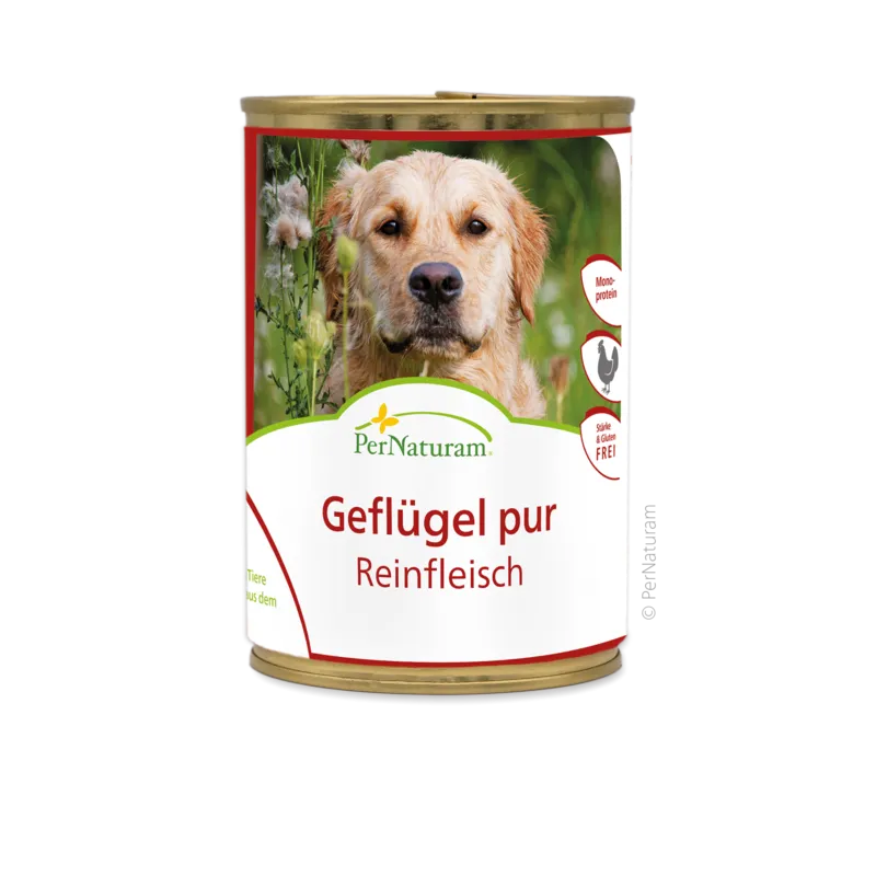 Ergänzungsfutter Hund Reinfleisch Geflügel pur 400 g – PerNaturam