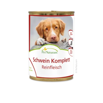 Ergänzungsfutter Hund Reinfleisch Schwein komplett 400 g – PerNaturam