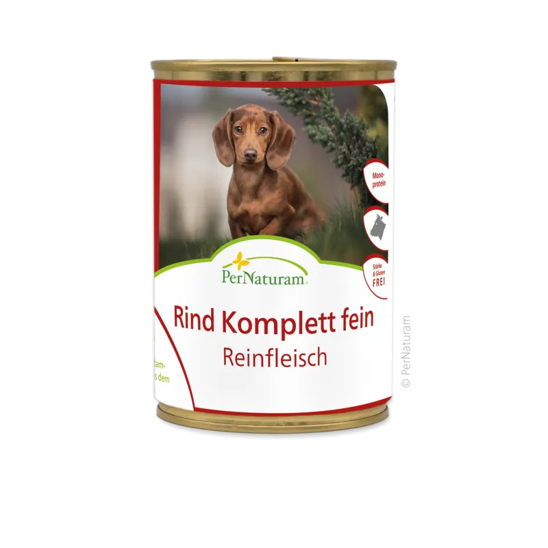 Ergänzungsfutter Hund Reinfleisch Rind Komplett fein 400 g – PerNaturam