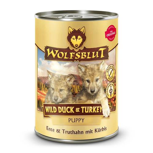 Puppy Wild Duck & Turkey Puppy - Ente & Truthahn mit Kartoffel 6x395g von Wolfblut ist Getreidefrei, Glutenfreies Alleinfutter für die Lebensphase Welpe
