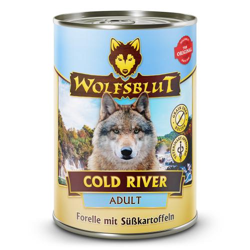 Canine Adult Cold River - Forelle mit Süsskartoffel 6x395g von Wolfblut ist Getreidefrei, Glutenfreies Alleinfutter für die Lebensphase Erwachsen