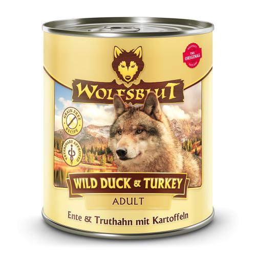 Canine Adult Wild Duck & Turkey - Ente & Truthahn mit Kartoffel 6x800g von Wolfblut ist Getreidefrei, Glutenfreies Alleinfutter für die Lebensphase Erwachsen