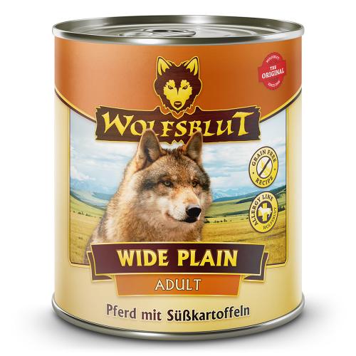 Canine Adult Wide Plain - Pferd mit Süsskartoffel 6x800g von Wolfblut ist Getreidefrei, Glutenfreies Alleinfutter für die Lebensphase Erwachsen