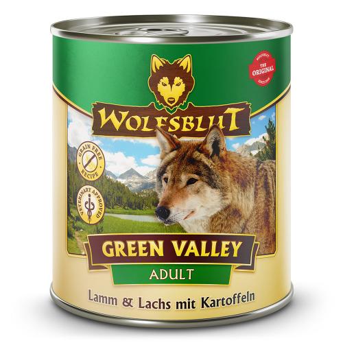 Canine Adult Green Valley - Lamm & Lachs mit Kartoffel 6x800g von Wolfblut ist Getreidefrei, Glutenfreies Alleinfutter für die Lebensphase Erwachsen