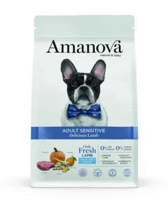 Adult All Breeds Sensitive Lamb Deluxe Grain Free – 2 kg – Amanova - getreidefreies Trockenfutter mit Lamm für ausgewachsene Hunde