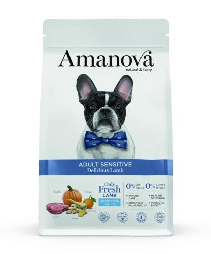 Adult All Breeds Sensitive Lamb Deluxe Grain Free – 2 kg – Amanova - getreidefreies Trockenfutter mit Lamm für ausgewachsene Hunde