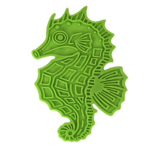 Eat Slow Live Longer Lick Mat Seahorse Grün