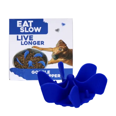 Eat Slow Live Longer Gobble Stopper Blau