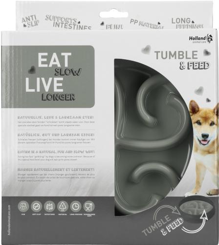 Eat Slow Live Longer Tumble Feeder Grau
