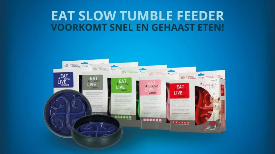 Eat Slow Live Longer Tumble Feeder Grau