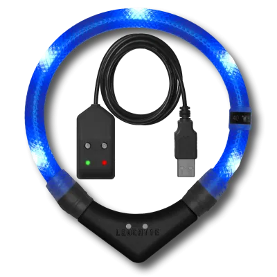 LED-Halsband Easy Charge 35 cm blau – LEUCHTIE