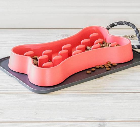 Napf Slow Chow BONE, 35.9 x 20.4 x 5 cm, rot