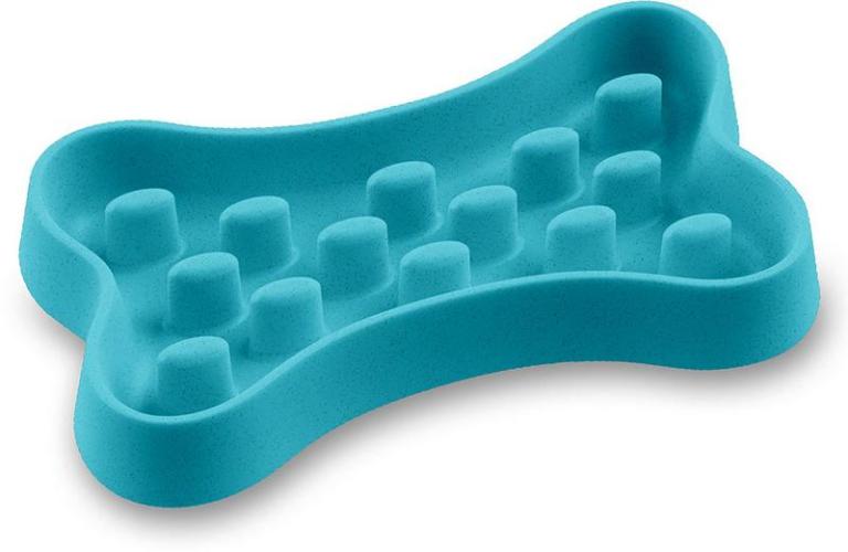 Napf Slow Chow BONE, 35.9 x 20.4 x 5 cm, blau