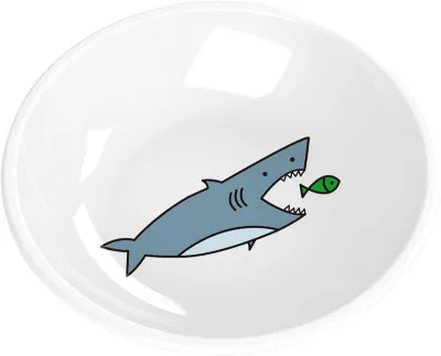 Melamin-Schale Shark, 13.3 x 13.3 x 2.8cm, weiss