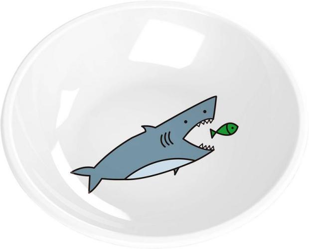 Melamin-Schale Shark, 13.3 x 13.3 x 2.8cm, weiss