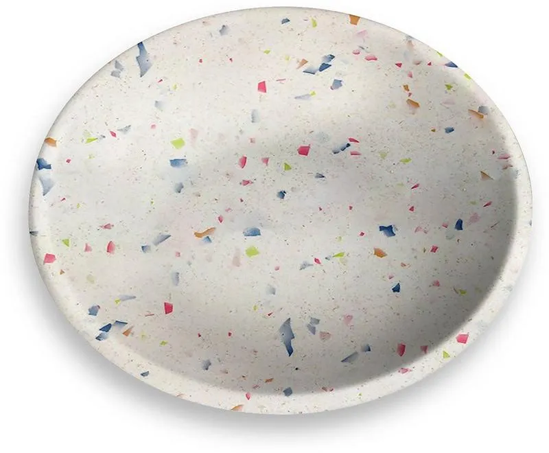 Melamin-Schale Terrazzo, Ø 13 cm, H 3 cm, weiss