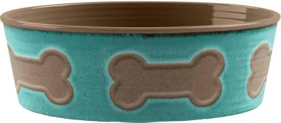 Melaminnapf Bone Emboss, Ø 21 cm, H 7 cm, türkis